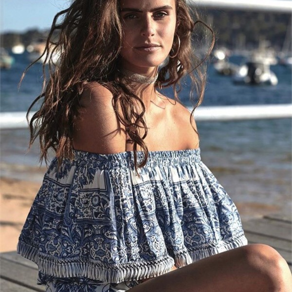NWT LF Jaase Two Piece Boho Top Skirt Dress Set - Picture 5 of 8